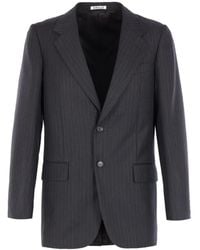 AURALEE - Striped Two-Button Jacket - Lyst