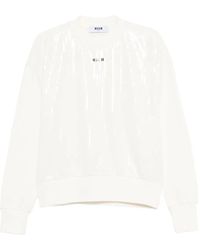 MSGM - Sweat À Sequins Brodés - Lyst