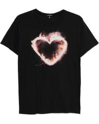 R13 - T-Shirt Flaming Heart - Lyst