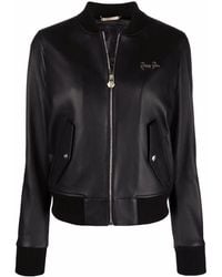 Philipp Plein - Leather Bomber Jacket - Lyst