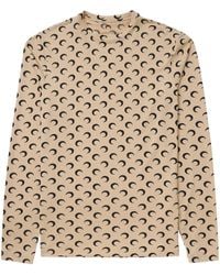 Marine Serre - Regenerated Moon-Print Long-Sleeve T-Shirt - Lyst