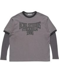 Acne Studios - Logo-Print Layered-Sleeve T-Shirt - Lyst