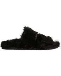Dolce & Gabbana - Dg Casual Fur Sandals - Lyst
