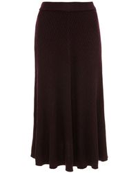 Victoria Beckham - Midirock aus geripptem Strick - Lyst