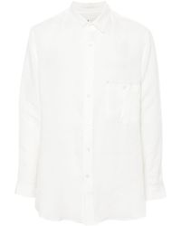 Y's Yohji Yamamoto - Asymmetric-collar Linen Shirt - Lyst