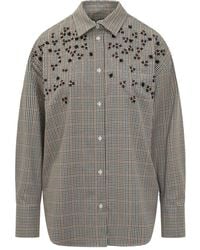 MSGM - エンブロイダリー チェックシャツ - Lyst