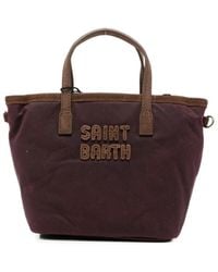 MC2 Saint Barth - Mini City Logo-Patch Suede-Trim Tote Bag - Lyst