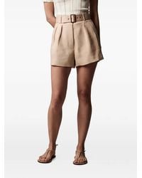 Hevron - Zinna Belted Pleated Shorts - Lyst