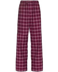 Tekla - Flannel Straight-leg Pajama Bottoms - Lyst