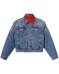 Isabel Marant - Devyn Denim Jacket With Leather Collar - Lyst