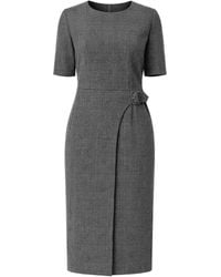 BOSS - Plaid-Pattern Midi Dress - Lyst