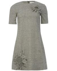 Monse - Prince Of Wales Check Sunflower-Detail Mini Dress - Lyst