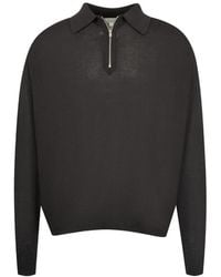 Studio Nicholson - Heddy Zip-Up Polo Sweater - Lyst