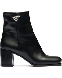 Prada - Ankle Boots Aus Leder - Lyst