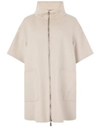 Moorer - Short-Sleeve High-Neck Oversized Coat - Lyst