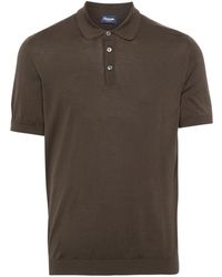 Drumohr - Fine-ribbed Cotton Polo Shirt - Lyst