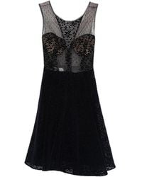Gemy Maalouf - Mesh-Insert V-Neck Mini Dress - Lyst