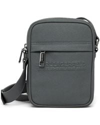 KARL LAGERFELD - Logo-Embossed Zip-Fastening Messenger Bag - Lyst