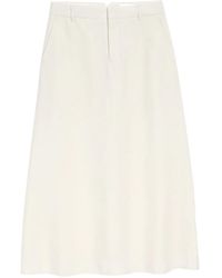 Ami Paris - Blended Linen Tailor Construction Long Trapeze Skirt - Lyst