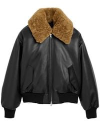 Ami Paris - Lamb Leather Padded Jacket - Lyst