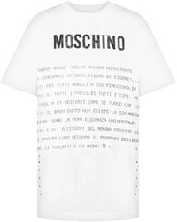 Moschino - Short-Sleeved Top With Bold Logo Print - Lyst