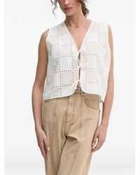IVY & OAK - Eyelet-Detail Tie-Front Top - Lyst