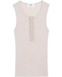 Ami Paris - Ribbed Cotton Tank Top - Lyst