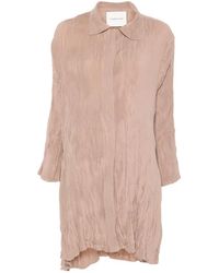 GONGDID DESIGN - Pleated Mini Shirtdress - Lyst