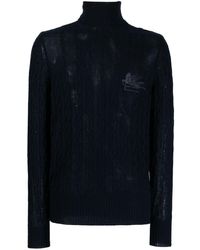 Etro - Roll-neck Cashmere Cable-knit Jumper - Lyst