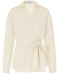 ELEH - Bow-Detail Wrap Shirt - Lyst