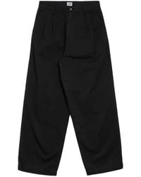 C.P. Company - Cotton Gabardine Boxy Pleats Pants - Lyst