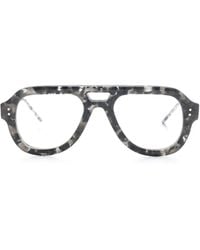 Thom Browne - Tortoiseshell-Effect Pilot-Frame Glasses - Lyst