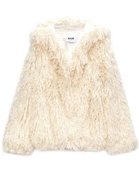 MSGM - Faux-Fur Single-Breasted Jacket - Lyst
