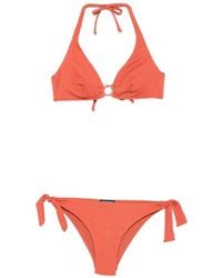 Emporio Armani - Halterneck Crinkled Bikini - Lyst