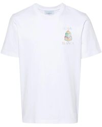 CASABLANCA - T-Shirt Van Biologisch Katoen Met Print - Lyst