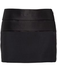 Prada - Minifalda A Paneles Con Logo Triangular - Lyst