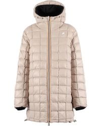 K-Way - Quilted Hooded Jacket - Lyst