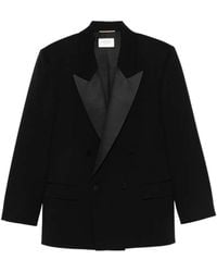 Saint Laurent - Double-Breasted Peak-Lapel Blazer - Lyst