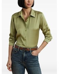Ralph Lauren - Satin-Finish Long-Sleeve Shirt - Lyst
