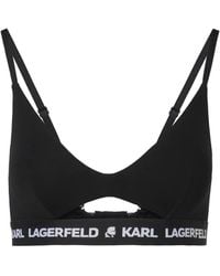 KARL LAGERFELD - Logo-Underband Peephole Bra - Lyst