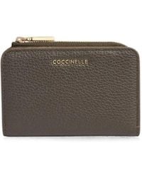 Coccinelle - Small Metallic Grained-Leather Wallet - Lyst