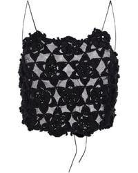 PAULINE DUJANCOURT - Crochet-Knit Lace-Up Top - Lyst