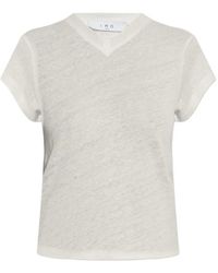 IRO - V-Neck Linen T-Shirt - Lyst