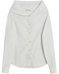 Our Legacy - Chemise Rayée À Col Italien - Lyst