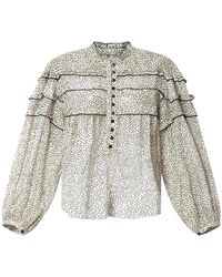 Isabel Marant - Top Doane Con Volantes Y Motivo De Lunares - Lyst