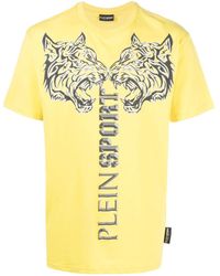 Philipp Plein - Crew Neck Tiger-print T-shirt - Lyst