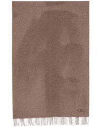 A.P.C. - Écharpe Frangée À Logo Brodé - Lyst