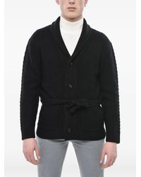 Paolo Pecora - Belted Ribbed-Knit Cardigan - Lyst