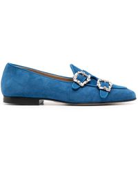 Edhen Milano - Double-buckle Suede Loafers - Lyst