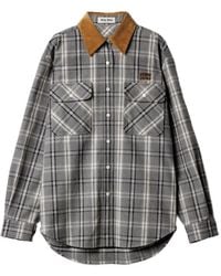 Miu Miu - Checked Flannel Shirt - Lyst